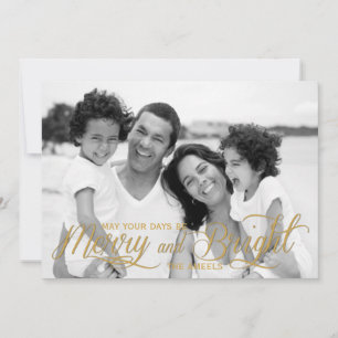 Merry und Bright Fotokarte für den Urlaub Feiertagskarte