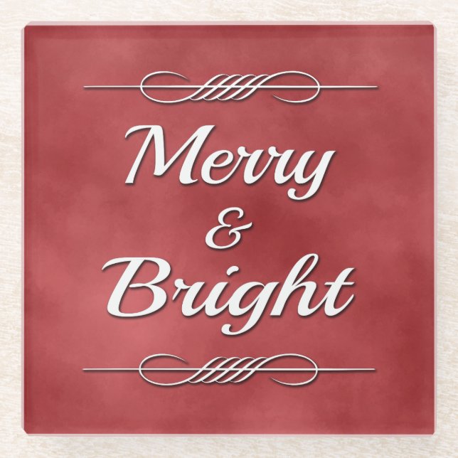 Merry und Bright Glasuntersetzer (Vorderseite)