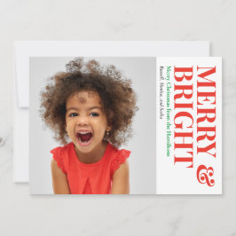 Merry und Bright Happy Holiday Foto Feiertagskarte