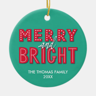 Merry und Bright Keramikornament