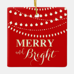 Merry und Bright Keramikornament