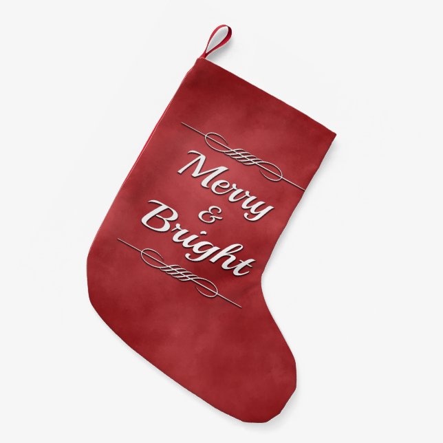 Merry und Bright Kleiner Weihnachtsstrumpf (Vorderansicht (hängend))