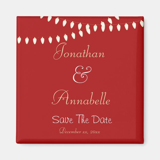 Merry und Bright Lights Save the Date Magnet (Vorne)