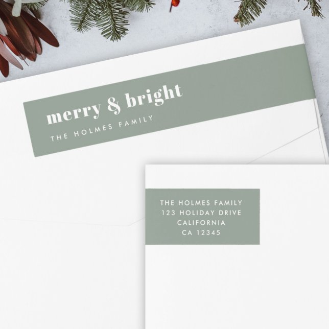 Merry und Bright | Modern Minimal Christmas Green (Von Creator hochgeladen)