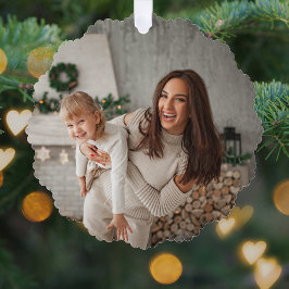 Merry und Bright | Modernes stilvolles Weihnachtsf Ornament Karte