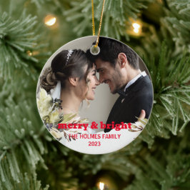 Merry und Bright | Niedliches WeihnachtskuchelFoto Keramik Ornament