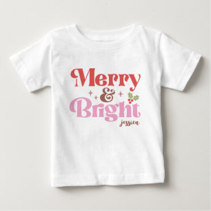 Merry und Bright Personalisiert Baby T-shirt