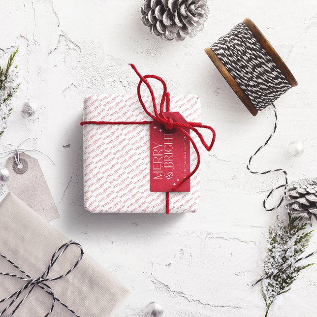 Merry und Bright Personalisiert Geschenkanhänger (Von Creator hochgeladen)