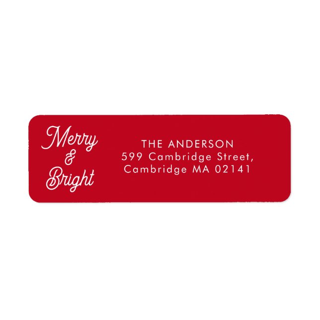 Merry und Bright Script Red Rücksendeadresse (Vorne)