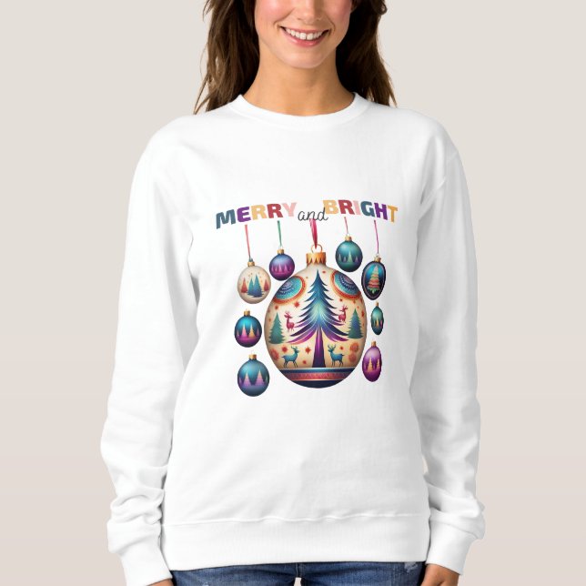 Merry und Bright Sweatshirt (Vorderseite)