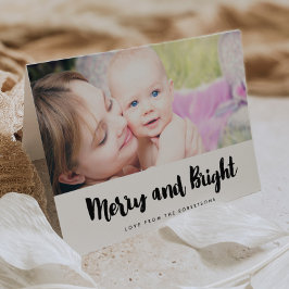 Merry und Bright Trendy Family Foto Feiertagskarte
