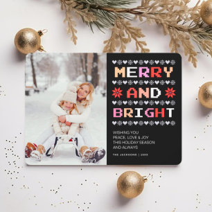 Merry und Bright Ugg Christmas Sweater Foto Feiertagskarte