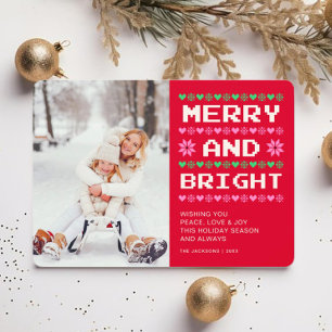 Merry und Bright Ugg Christmas Sweater Foto Feiertagskarte