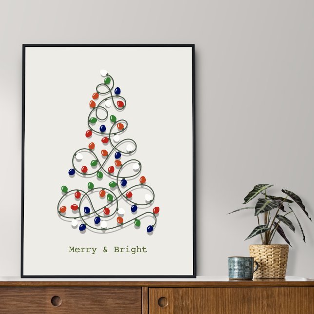 Merry und Bright Vintag Lights Graphic Poster (Von Creator hochgeladen)