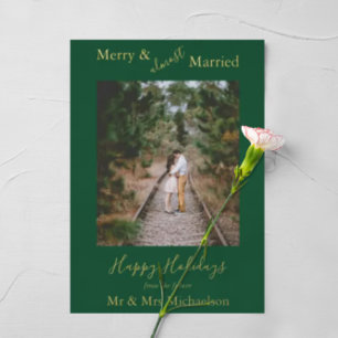Merry und fast Verheiratet Minimalistisch Folien Feiertagskarte