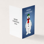 Merry und Happy Snowman<br><div class="desc">Der frohe Schneemann mit einem grünen Hut und einem roten Schal ist zu Weihnachten bereit.</div>