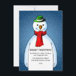 Merry und Happy Snowman<br><div class="desc">Der frohe Schneemann mit einem grünen Hut und einem roten Schal ist zu Weihnachten bereit.</div>