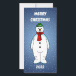 Merry und Happy Snowman<br><div class="desc">Der frohe Schneemann mit einem grünen Hut und einem roten Schal ist zu Weihnachten bereit.</div>