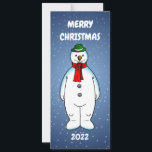 Merry und Happy Snowman<br><div class="desc">Der frohe Schneemann mit einem grünen Hut und einem roten Schal ist zu Weihnachten bereit.</div>