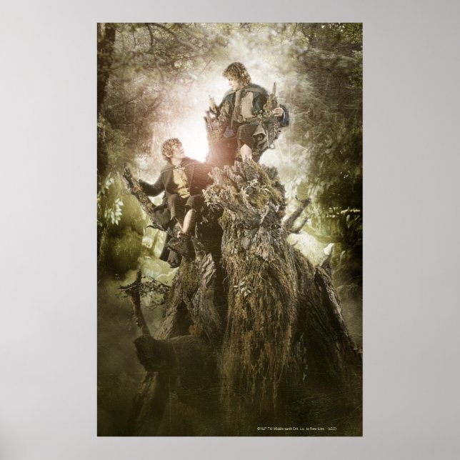 Merry und Peregrin auf Treebeard Poster (Vorne)
