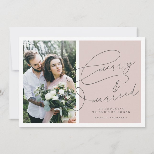 MERRY UND VERHEIRATETE CHRISTMAS-KARTE FEIERTAGSKARTE (Vorderseite)