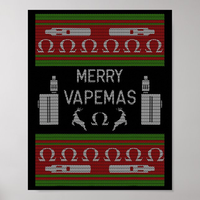 Merry Vapemas - Vaping Ugly Christmas Sweater Poster (Vorne)