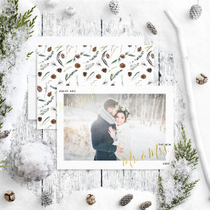 Merry & Verheiratet Dusty Winter Wedding Foto Folien Feiertagskarte