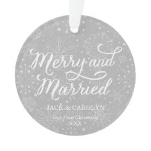 Merry & Verheiratet First Christmas Foto Ornament
