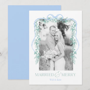 Merry & Verheiratet Grandmillenial Blue Christmas  Feiertagskarte