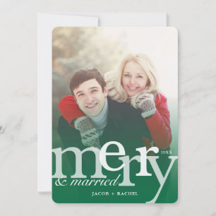 MERRY & Verheiratet Green Overlay Foto Weihnachten