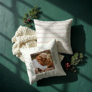 Merry & Verheiratet Modern Minimal Wavy Foto Keepa Kissen