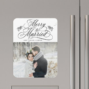 Merry & Verheiratet New Weds Erstes Weihnachtsfest Magnet
