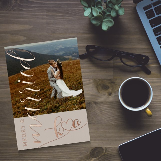 Merry & Verheiratete Hochzeitskarte Folien Feiertagskarte (Von Creator hochgeladen)