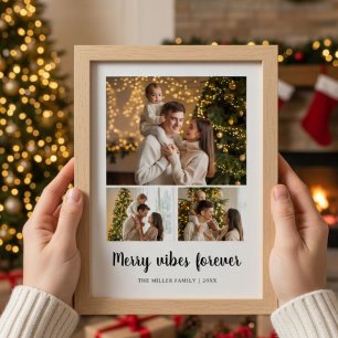 Merry Vibes Forever Minimal Family Card Feiertagskarte