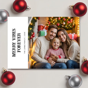 Merry Vibes Forever Neutral Family Card Feiertagskarte
