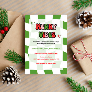 Merry Vibes Groovy Christmas Party Einladung