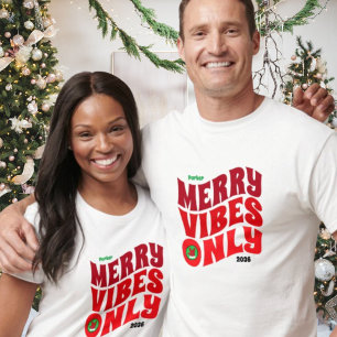 Merry Vibes nur Red Year Matching Weihnachten T-Shirt