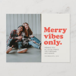 Merry vibes nur Retro-Foto Feiertagspostkarte