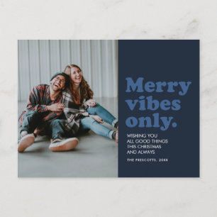 Merry vibes nur Retro marineblaue Urlaub Postkarte