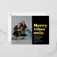 Merry vibes nur Rettro schwarzes Gold Weihnachten