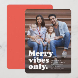Merry vibes nur Spaß Retro-Vertikal-Foto Feiertagskarte