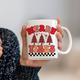 Merry Vibes Retro Groovy Weihnachtsferien Kaffeetasse