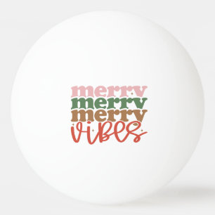 Merry Vibes Retro Groovy Weihnachtsferien Tischtennisball