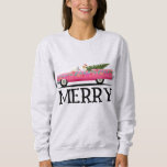 MERRY VINTAG CADDY LADIES CHRISTMAS SWEATSHIRT<br><div class="desc">PINK CLASSIC CAR CHRISTMAS NUR T - SHIRT,  SWEATSHIRS UND HOODIES</div>