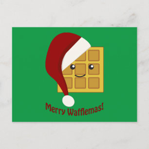 Merry Wafflemas Christmas Waffle Feiertagspostkarte
