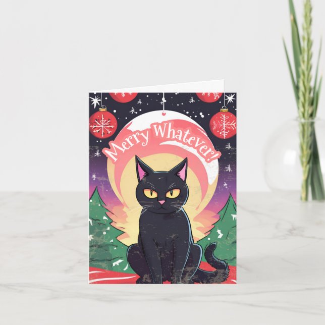 Merry Was gegen Weihnachten Black Cat (Vorderseite)