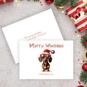 Merry Weenmas Dackel Card mit benutzerdefiniertem Feiertagskarte