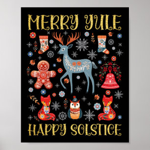 Merry Weihnachten Happy Solstice Cotattcore Skandi Poster