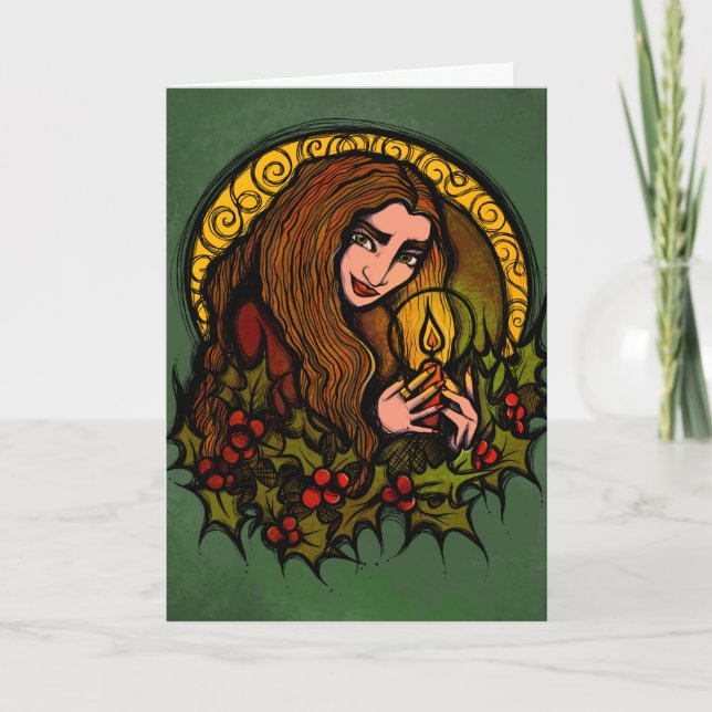 Merry Weihnachten Hexe Karte (Vorderseite)