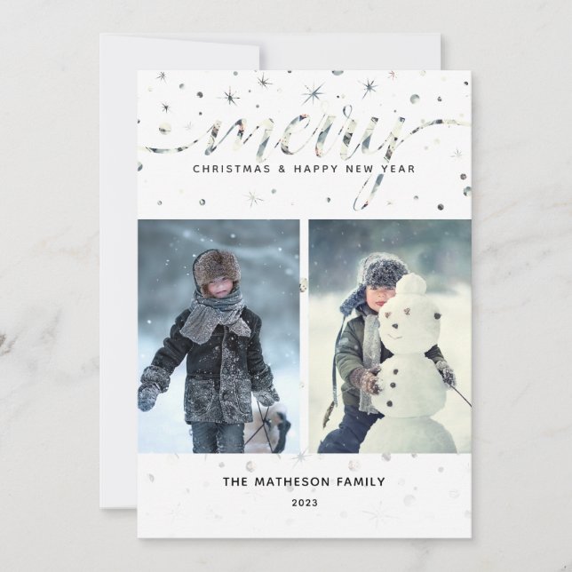 MERRY Weihnachten mit farblich abgestimmter Typogr (Vorderseite)